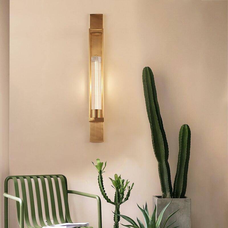Applique murale design LED avec cage rectangle dorée - vue 3 sur 7