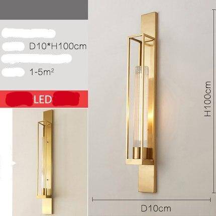 Applique murale design LED avec cage rectangle dorée - vue 7 sur 7