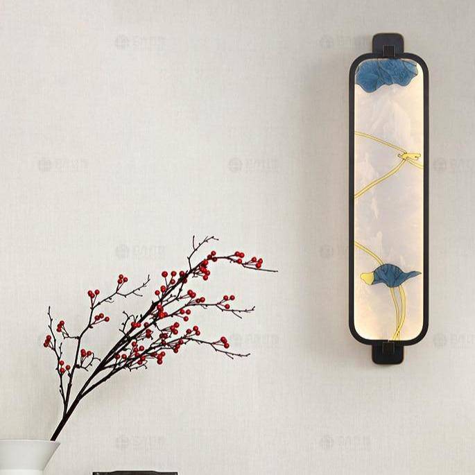 Applique murale LED rectangle aux bords arrondis style Japonais - vue 3 sur 6