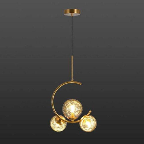 Suspension design LED dorée avec cercle en métal Shadow - vue 7 sur 7