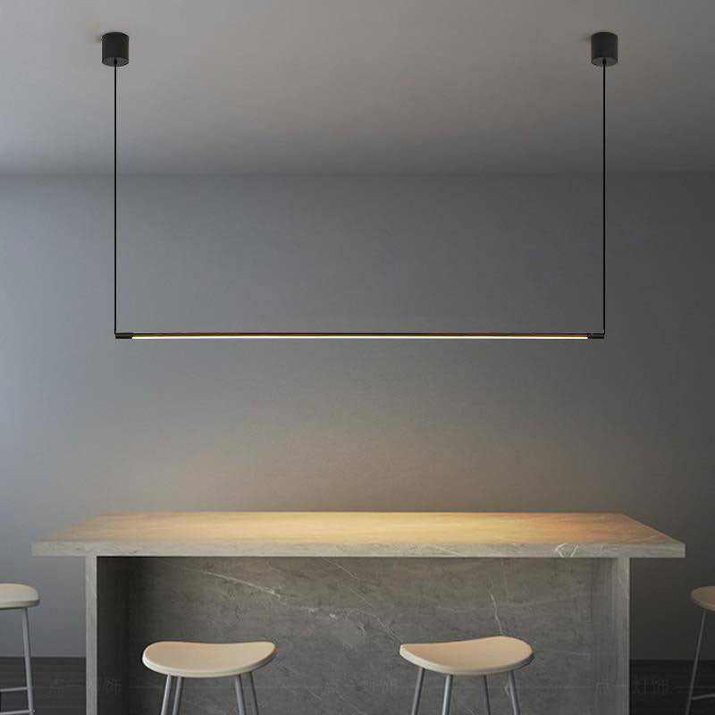 Suspension design à LED en tube métal noir style Loft Light - vue 2 sur 6