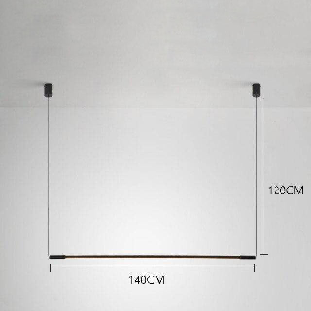 Suspension design à LED en tube métal noir style Loft Light - vue 6 sur 6