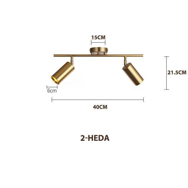 Spot moderne arrondi LED en métal doré