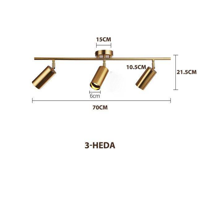 Spot moderne arrondi LED en métal doré