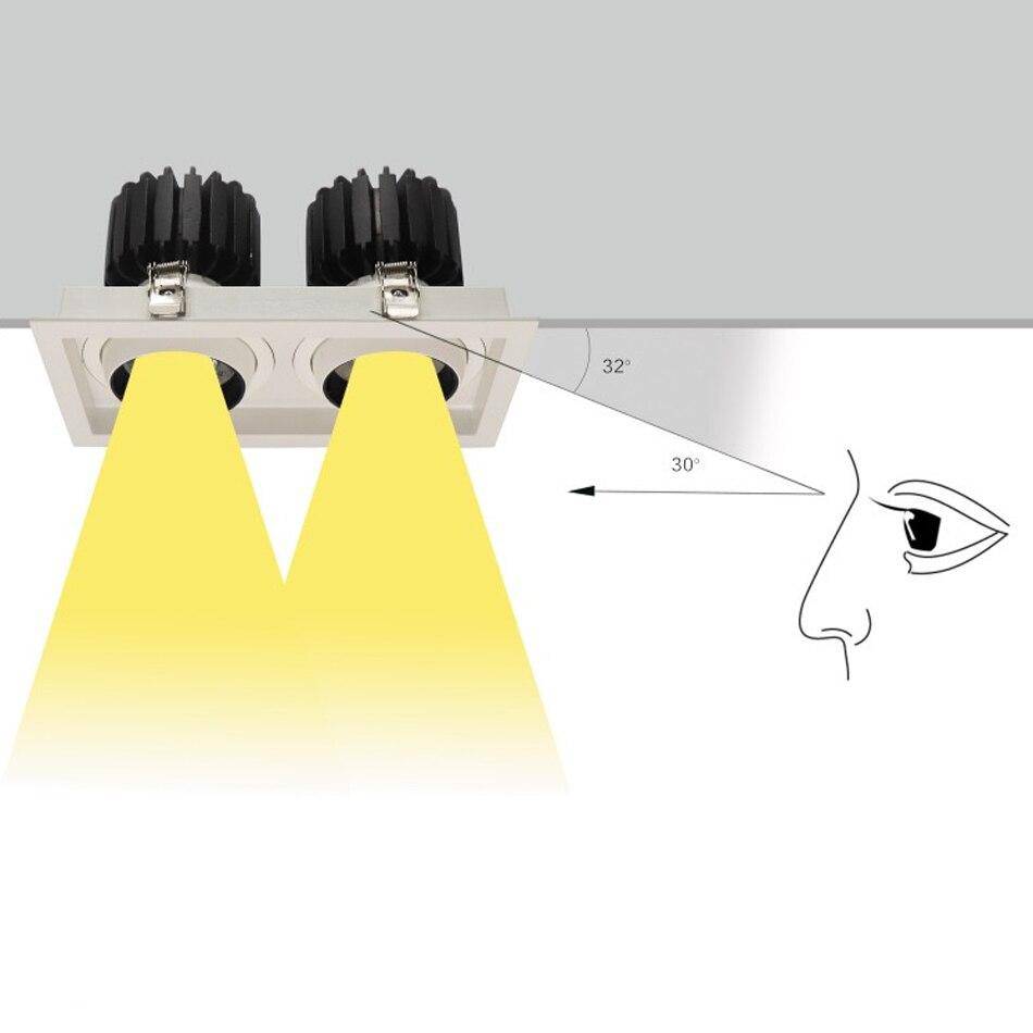 Spot moderne encastrable LED en aluminium - vue 3 sur 8