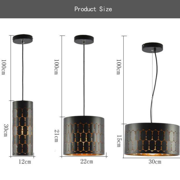 Suspension design LED avec abat-jour retro arrondi en métal - vue 7 sur 12