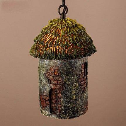 Suspension à LED en forme de maison rustique Deco