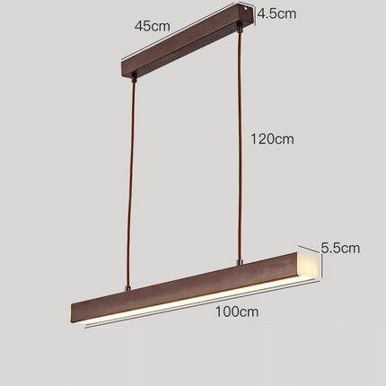 Suspension moderne LED allongé imitation bois