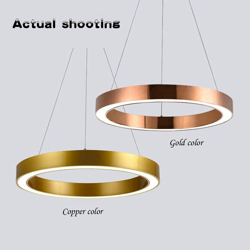 Design-Pendelleuchte LED mit dickem Metallring Luxury - vue 3 sur 5