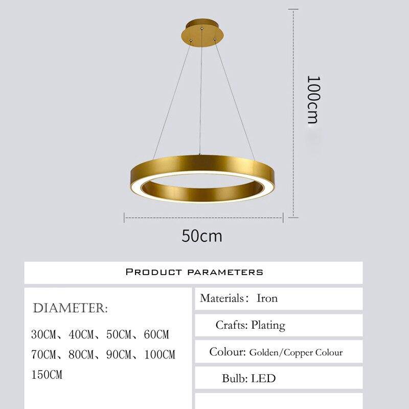 Design-Pendelleuchte LED mit dickem Metallring Luxury - vue 5 sur 5