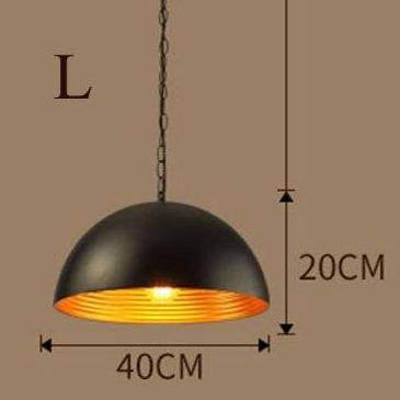 Suspension retro LED avec abat-jour arrondie en métal