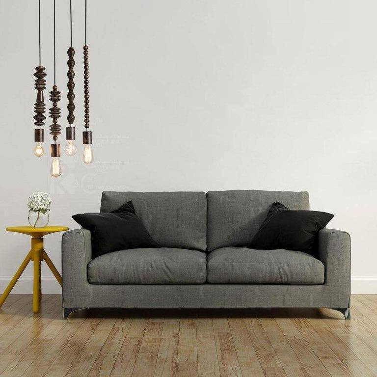 Suspension retro en bois avec ampoule Edison