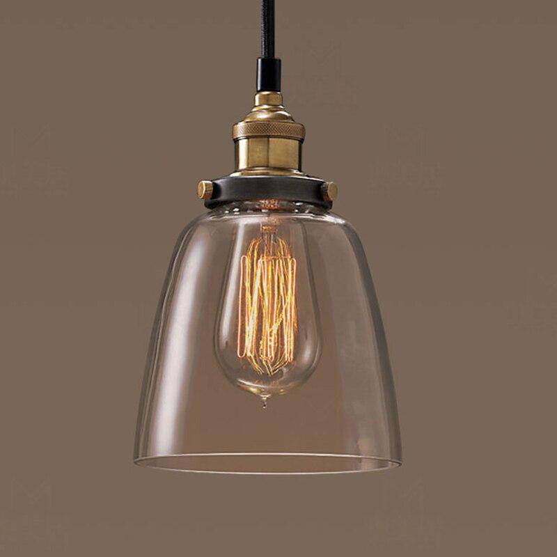 Suspension LED avec abat-jour en verre vintage - vue 5 sur 6
