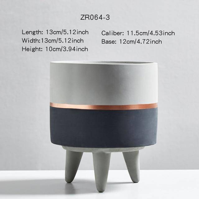 Cache-pot sur pied bas design effet ciment Ultra