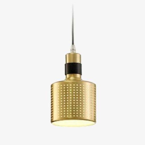 Suspension design LED cylindre arrondi en métal cuivré