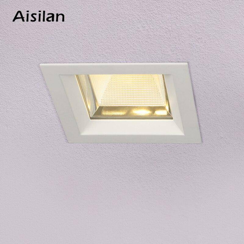 Spot moderne carré LED blanc style géométrique