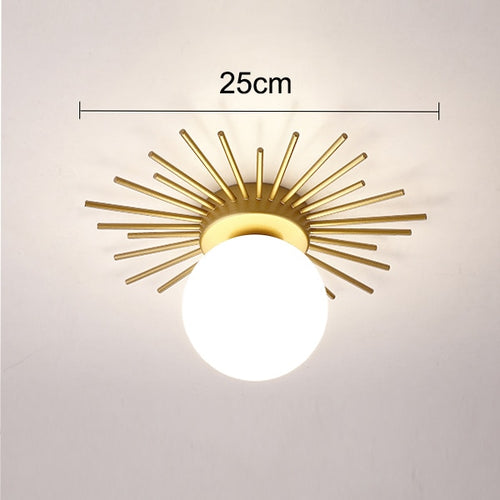 Moderne LED-Deckenleuchte mit Metall-Sonne und Globe Sana - vue 7 sur 10