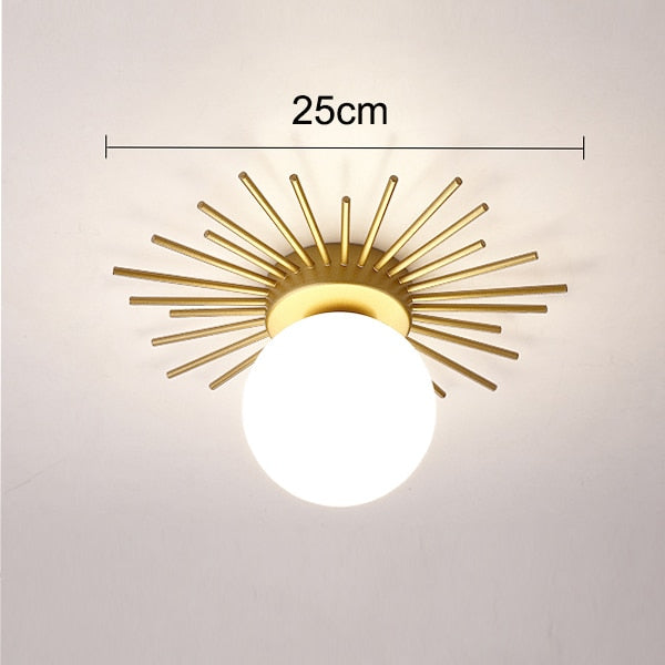 Moderne LED-Deckenleuchte mit Metall-Sonne und Globe Sana - vue 6 sur 10