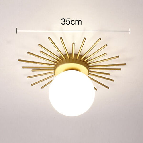 Moderne LED-Deckenleuchte mit Metall-Sonne und Globe Sana - vue 8 sur 10