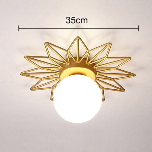 Moderne LED-Deckenleuchte mit Metall-Sonne und Globe Sana - vue 10 sur 10
