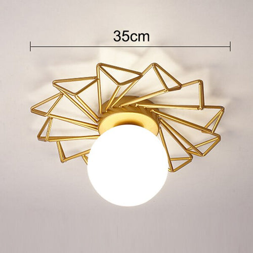Moderne LED-Deckenleuchte mit Metall-Sonne und Globe Sana - vue 11 sur 10