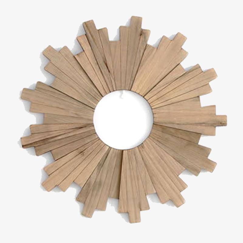 Grand miroir design en bois style Sun