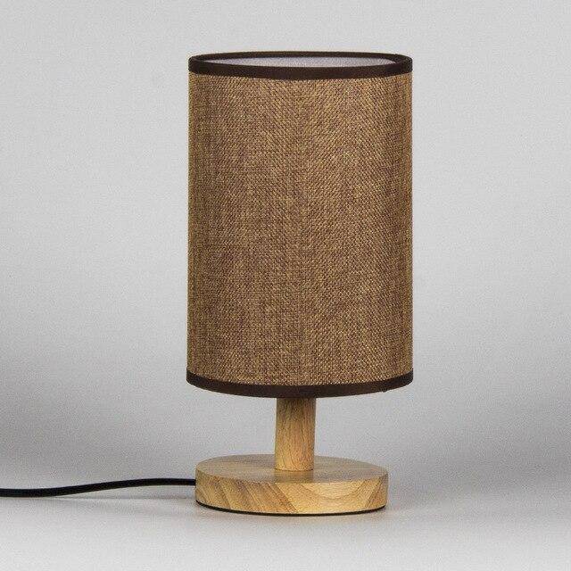 Lampe de chevet avec abat-jour en tissu cylindrique - vue 7 sur 9