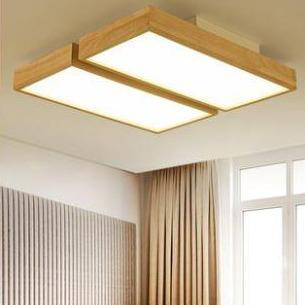 Plafonnier en bois à LED avec 1 ou plusieurs rectangles - vue 3 sur 5