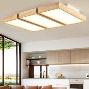 Plafonnier en bois à LED avec 1 ou plusieurs rectangles - vue 5 sur 5