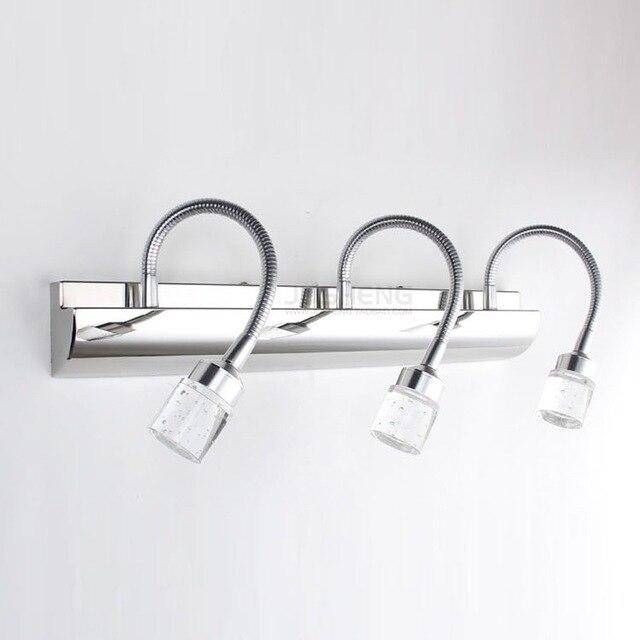 Applique murale LED pour miroir et salle de bain avec lampe dirigeable en verre - vue 4 sur 6