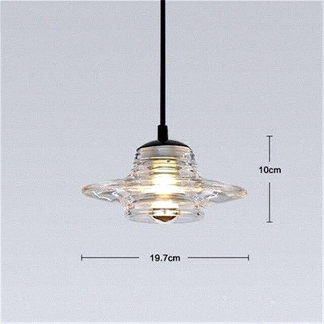 Suspension design en verre fumé à LED Industrial