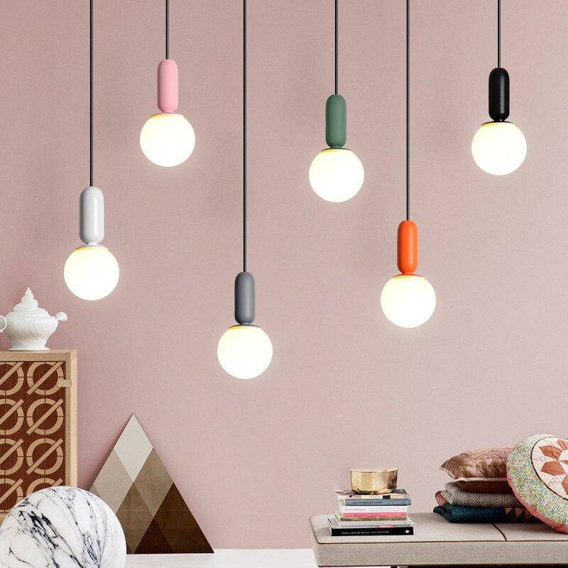 Suspension design moderne tube arrondis de couleur