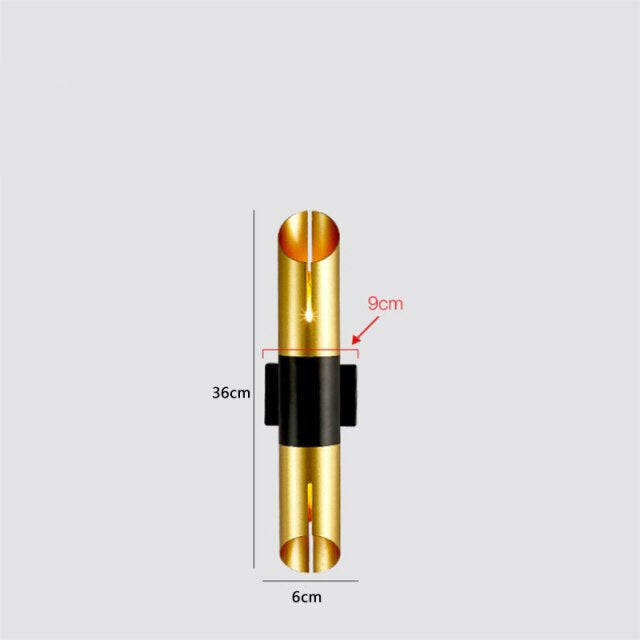 Applique murale à LED cylindrique doré Vera