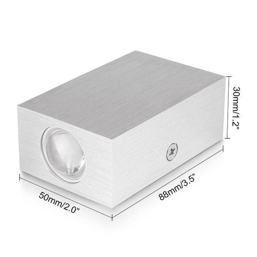 Applique chromé rectangulaire avec LED haut et bas