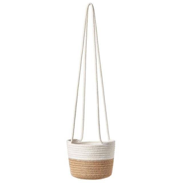 Cache-pots suspendu en osier style scandinave