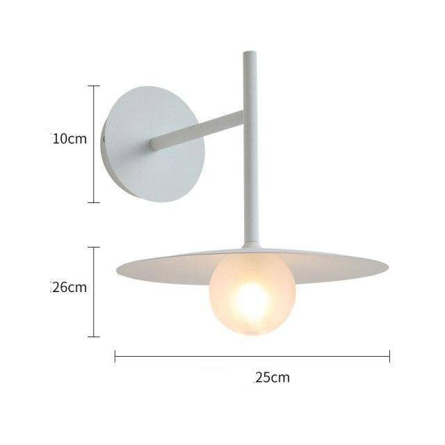 Applique murale design à LED en métal avec abat-jour et boule verre Loft