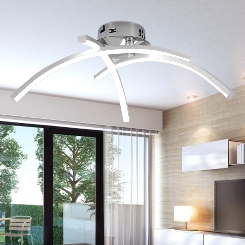 Plafonnier design LED avec 3 barres courbées en métal Teylor - vue 4 sur 8