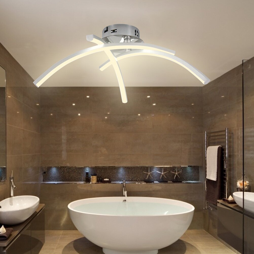 Plafonnier design LED avec 3 barres courbées en métal Teylor - vue 3 sur 8