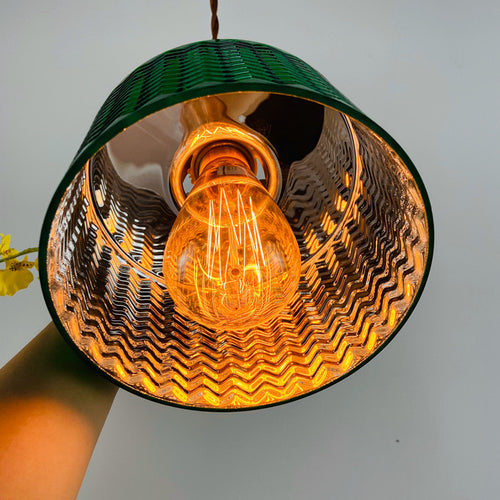 Suspension LED biforme vert et doré Dena - vue 12 sur 13