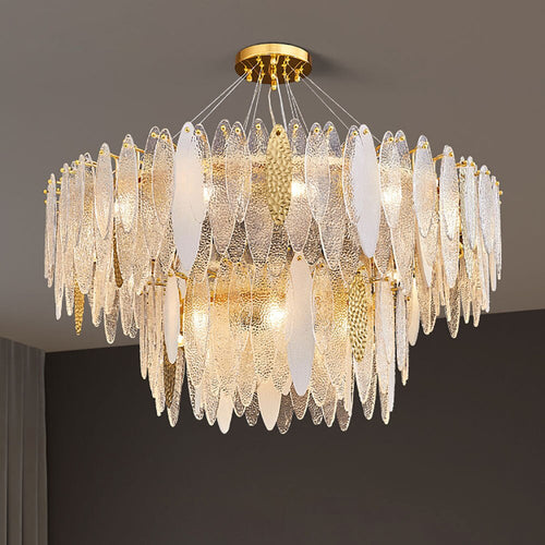 Moderner Kronleuchter mit Glaslamellen Valentina Luxury - vue 5 sur 34
