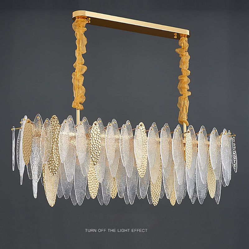 Lustre moderne avec lames en verre luxury Valentina