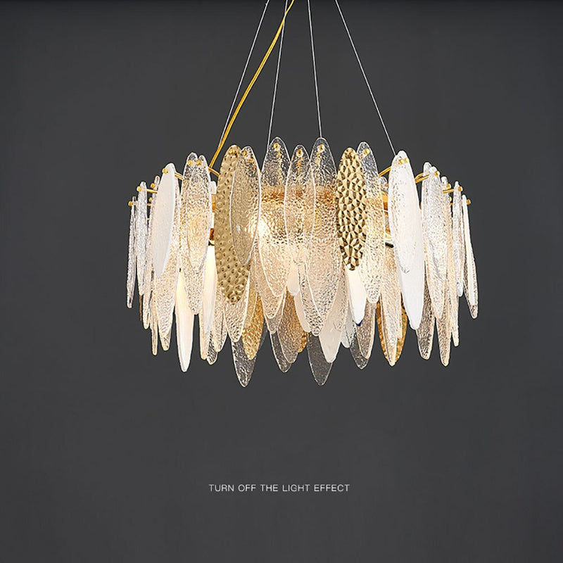 Lustre moderne avec lames en verre luxury Valentina