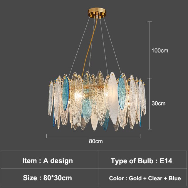 Lustre moderne avec lames en verre luxury Valentina
