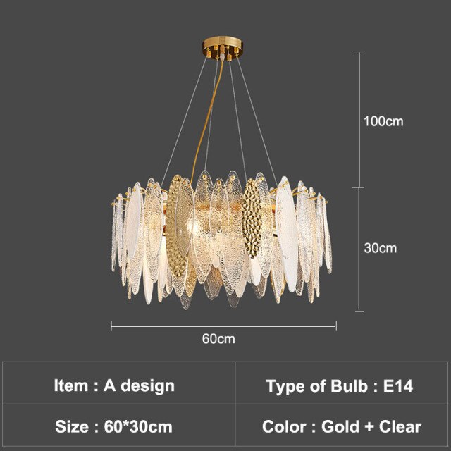 Lustre moderne avec lames en verre luxury Valentina