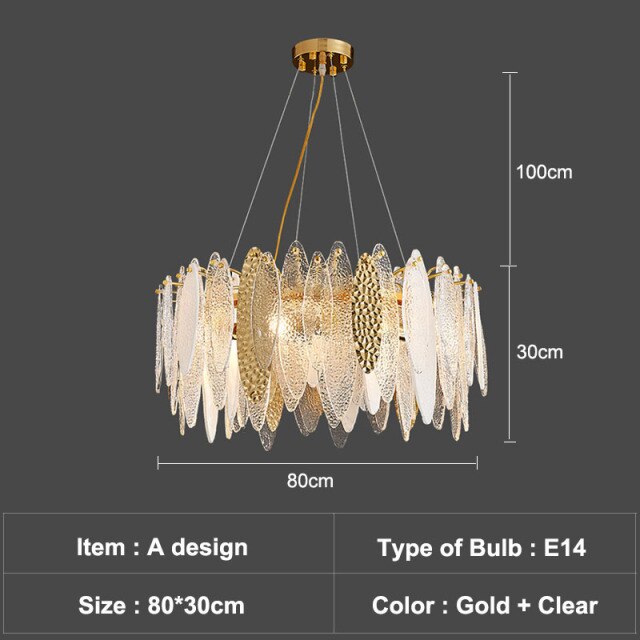 Lustre moderne avec lames en verre luxury Valentina