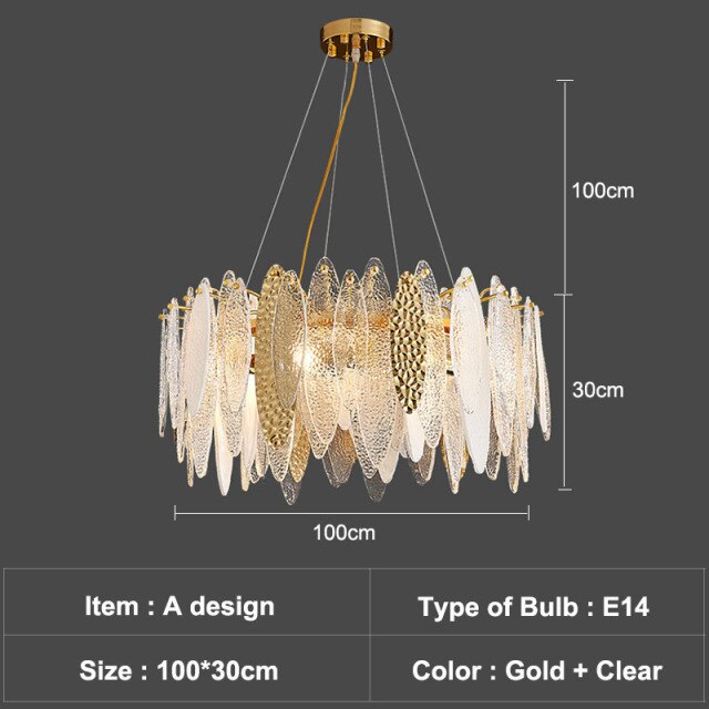 Lustre moderne avec lames en verre luxury Valentina