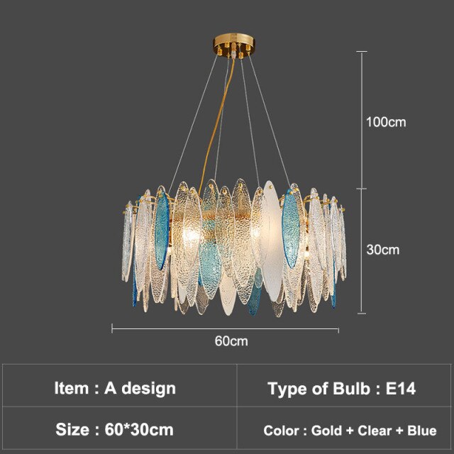 Lustre moderne avec lames en verre luxury Valentina