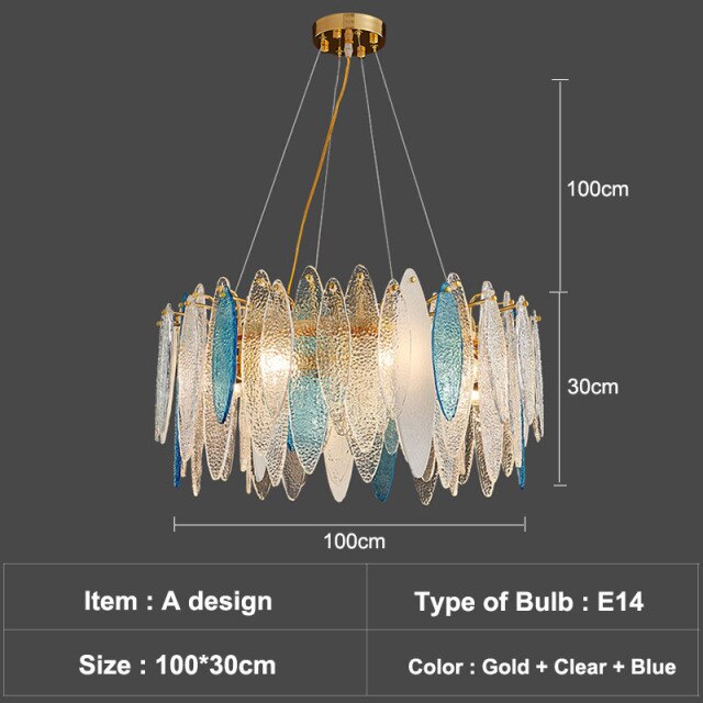 Lustre moderne avec lames en verre luxury Valentina