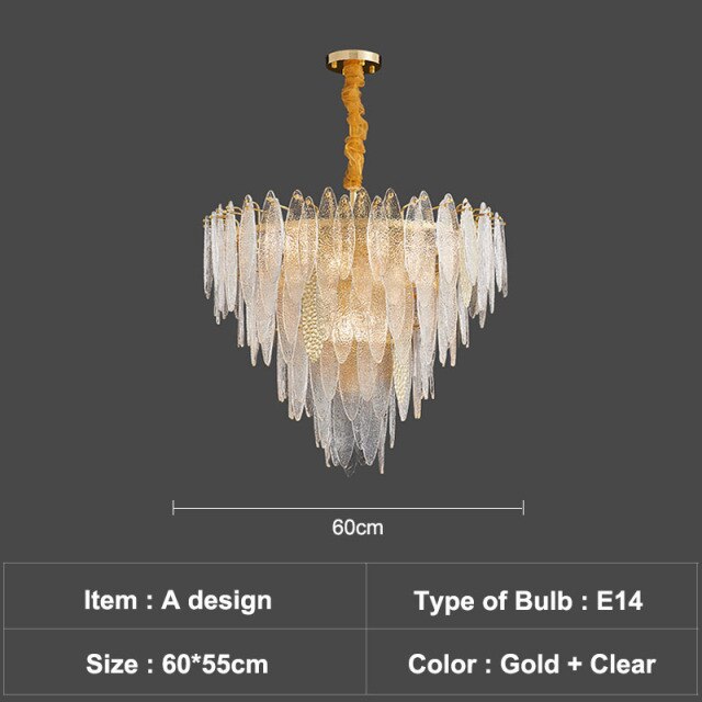 Lustre moderne avec lames en verre luxury Valentina