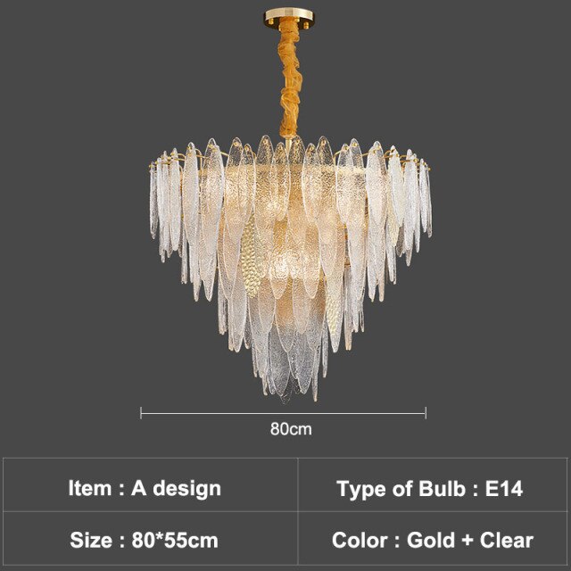 Lustre moderne avec lames en verre luxury Valentina